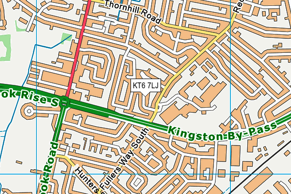 KT6 7LJ map - OS VectorMap District (Ordnance Survey)