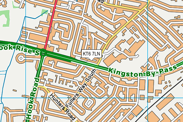 KT6 7LN map - OS VectorMap District (Ordnance Survey)