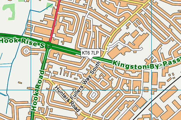 KT6 7LP map - OS VectorMap District (Ordnance Survey)