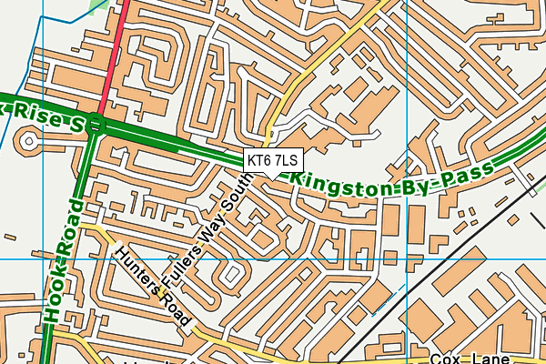 KT6 7LS map - OS VectorMap District (Ordnance Survey)