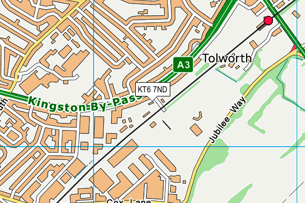 KT6 7ND map - OS VectorMap District (Ordnance Survey)