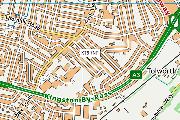 KT6 7NP map - OS VectorMap District (Ordnance Survey)
