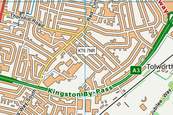 KT6 7NR map - OS VectorMap District (Ordnance Survey)