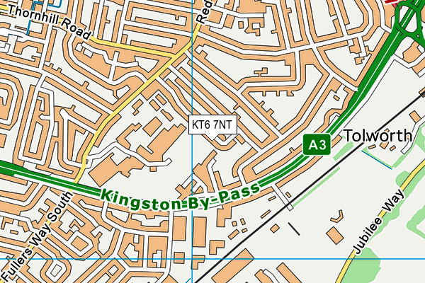 KT6 7NT map - OS VectorMap District (Ordnance Survey)