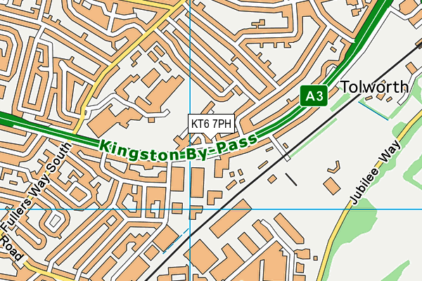 KT6 7PH map - OS VectorMap District (Ordnance Survey)