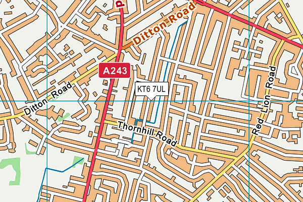 KT6 7UL map - OS VectorMap District (Ordnance Survey)