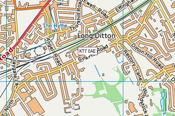 Surbiton Hockey Club map (KT7 0AE) - OS VectorMap District (Ordnance Survey)