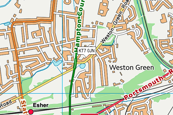 Weston Green Preparatory School map (KT7 0JN) - OS VectorMap District (Ordnance Survey)