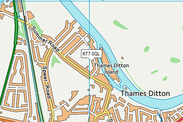 KT7 0QL map - OS VectorMap District (Ordnance Survey)