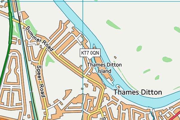 KT7 0QN map - OS VectorMap District (Ordnance Survey)