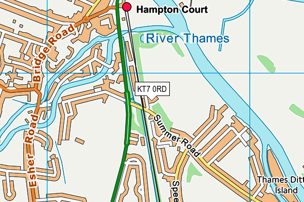 Kingston Grammar School (Ditton Field) map (KT7 0RD) - OS VectorMap District (Ordnance Survey)