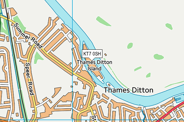 KT7 0SH map - OS VectorMap District (Ordnance Survey)
