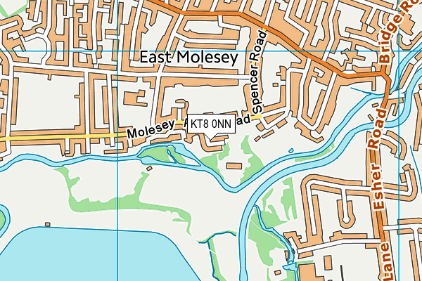 KT8 0NN map - OS VectorMap District (Ordnance Survey)