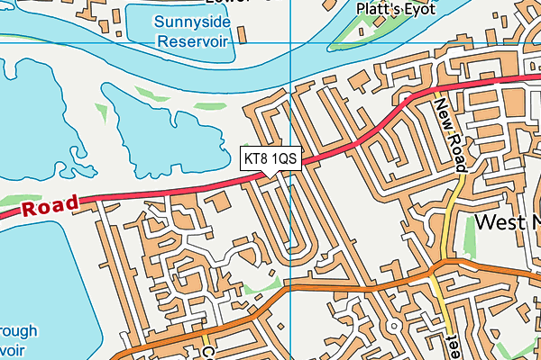 Hurst Park Primary Academy map (KT8 1QS) - OS VectorMap District (Ordnance Survey)