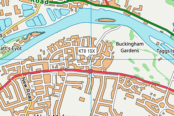 KT8 1SX map - OS VectorMap District (Ordnance Survey)