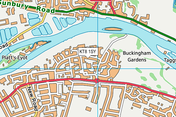 KT8 1SY map - OS VectorMap District (Ordnance Survey)