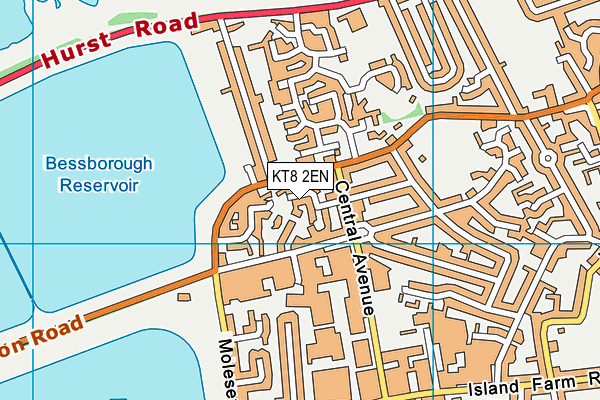KT8 2EN map - OS VectorMap District (Ordnance Survey)