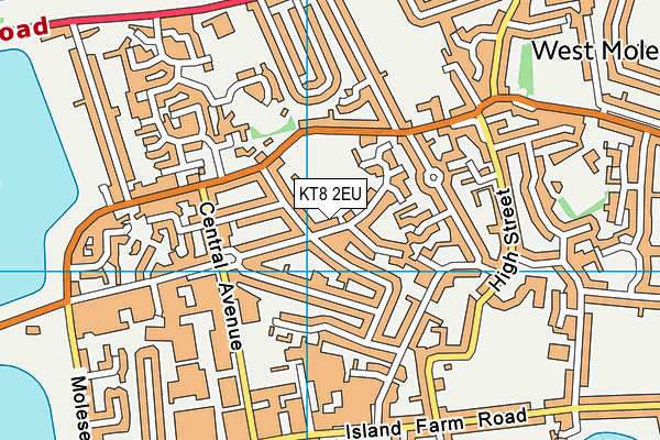 KT8 2EU map - OS VectorMap District (Ordnance Survey)