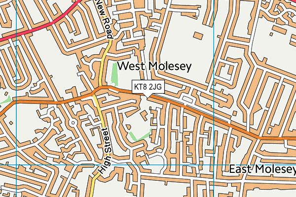 West Molesey Recreation Ground map (KT8 2JG) - OS VectorMap District (Ordnance Survey)