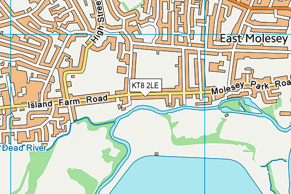 KT8 2LE map - OS VectorMap District (Ordnance Survey)