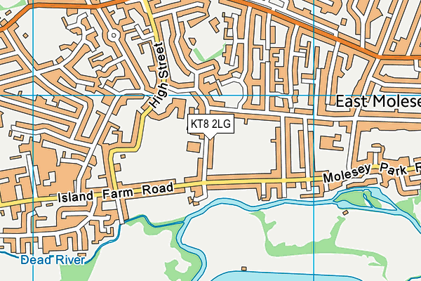 KT8 2LG map - OS VectorMap District (Ordnance Survey)