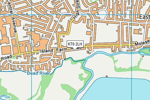 KT8 2LH map - OS VectorMap District (Ordnance Survey)