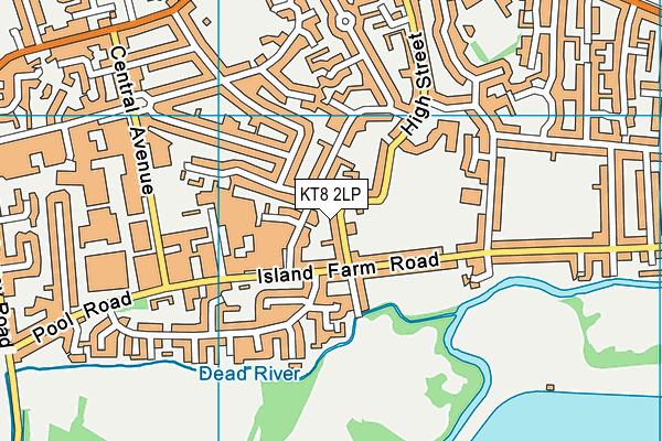 KT8 2LP map - OS VectorMap District (Ordnance Survey)
