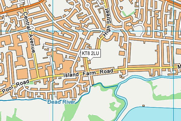 KT8 2LU map - OS VectorMap District (Ordnance Survey)