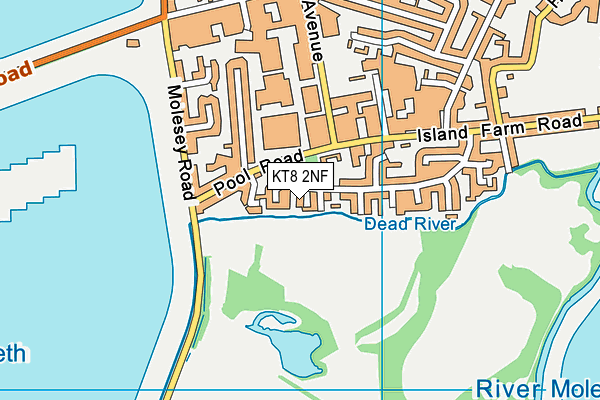 KT8 2NF map - OS VectorMap District (Ordnance Survey)