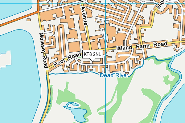 KT8 2NL map - OS VectorMap District (Ordnance Survey)