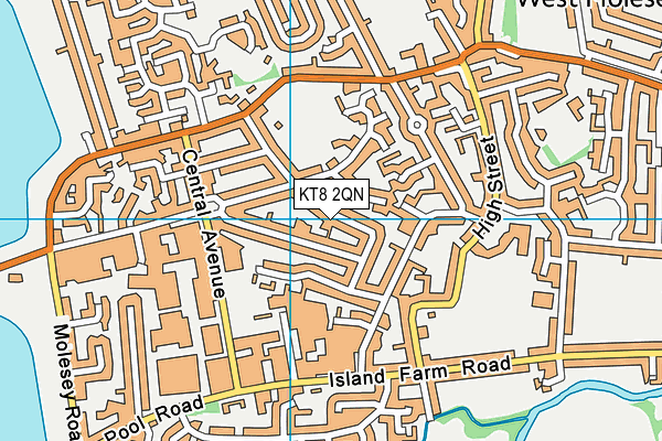 KT8 2QN map - OS VectorMap District (Ordnance Survey)