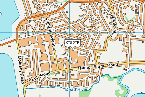 KT8 2TB map - OS VectorMap District (Ordnance Survey)