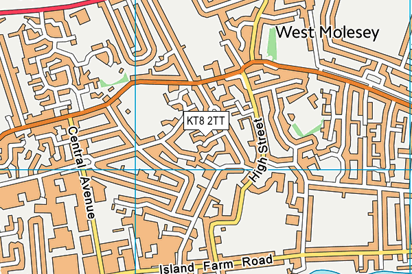 KT8 2TT map - OS VectorMap District (Ordnance Survey)