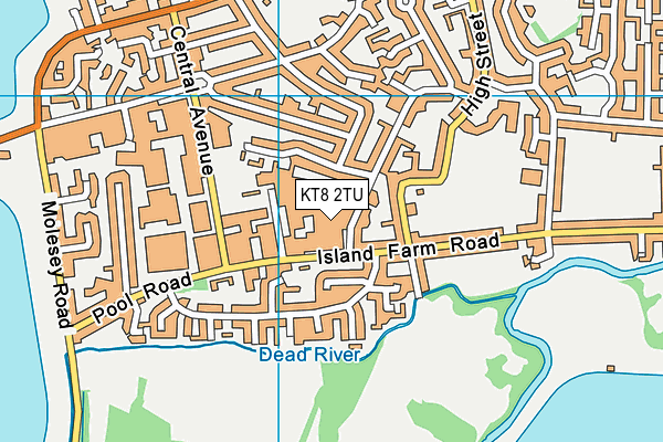 Physique Warehouse map (KT8 2TU) - OS VectorMap District (Ordnance Survey)