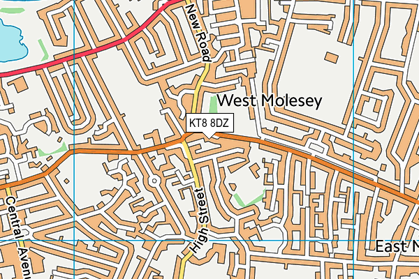 KT8 8DZ map - OS VectorMap District (Ordnance Survey)