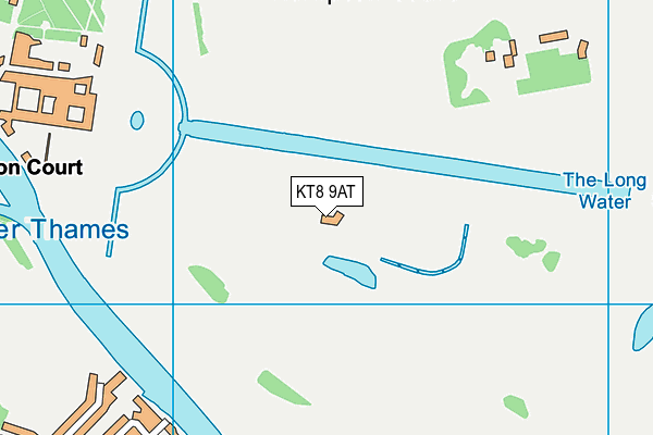 KT8 9AT map - OS VectorMap District (Ordnance Survey)