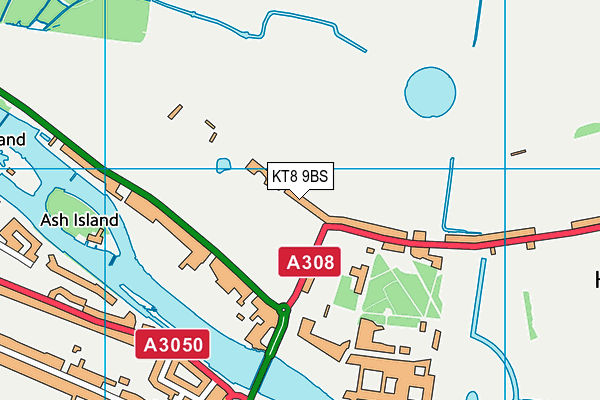 Hampton Court House School map (KT8 9BS) - OS VectorMap District (Ordnance Survey)