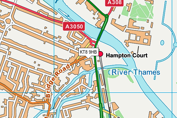 Riverside Gymnasium map (KT8 9HB) - OS VectorMap District (Ordnance Survey)
