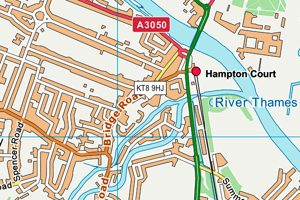 KT8 9HJ map - OS VectorMap District (Ordnance Survey)