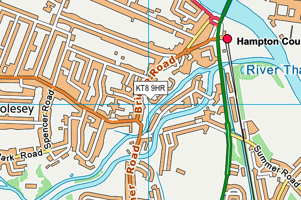 KT8 9HR map - OS VectorMap District (Ordnance Survey)