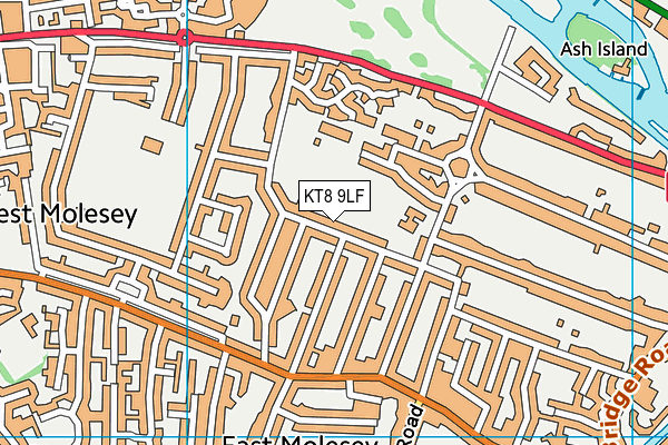 Vine Hall map (KT8 9LF) - OS VectorMap District (Ordnance Survey)