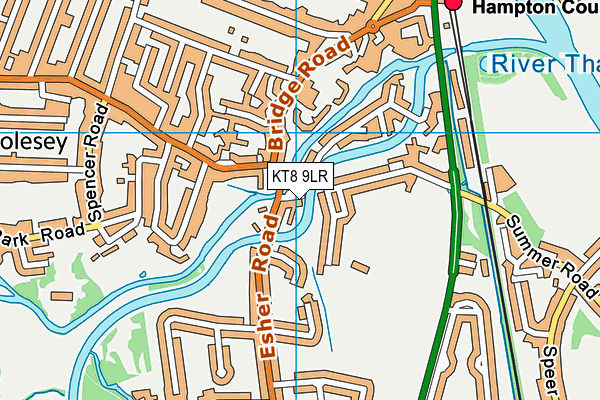 KT8 9LR map - OS VectorMap District (Ordnance Survey)