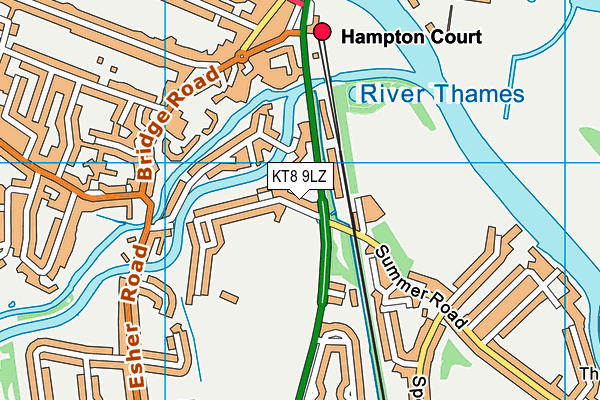 KT8 9LZ map - OS VectorMap District (Ordnance Survey)