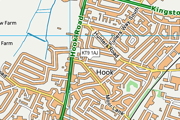 St Paul's CofE Primary School map (KT9 1AJ) - OS VectorMap District (Ordnance Survey)