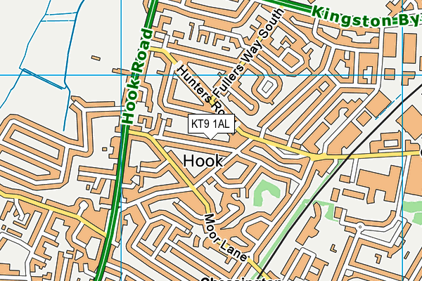 KT9 1AL map - OS VectorMap District (Ordnance Survey)