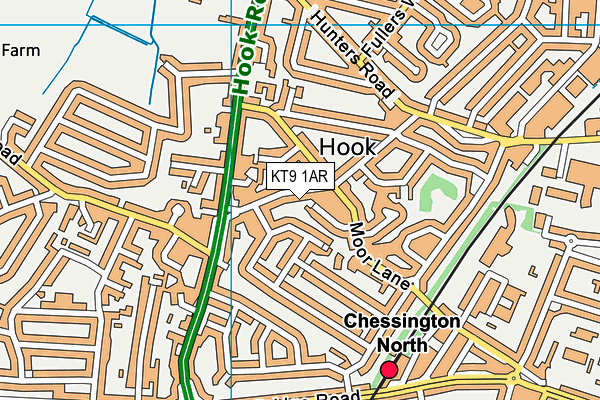 KT9 1AR map - OS VectorMap District (Ordnance Survey)