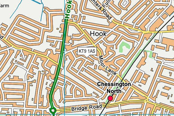 KT9 1AS map - OS VectorMap District (Ordnance Survey)