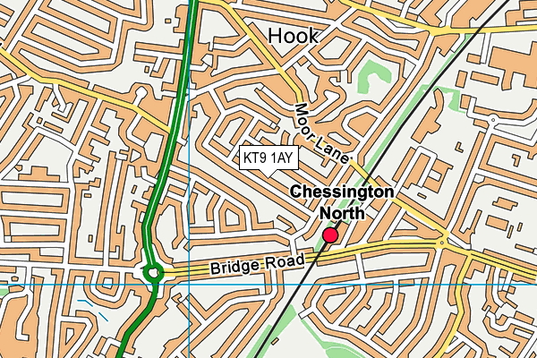 KT9 1AY map - OS VectorMap District (Ordnance Survey)