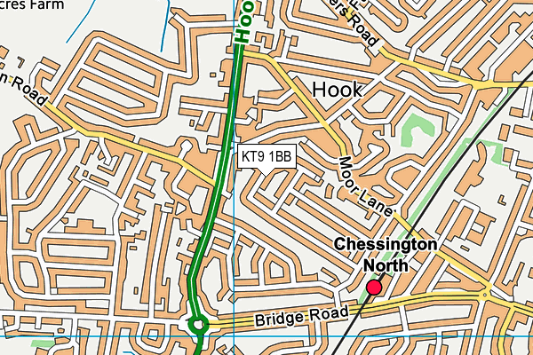 KT9 1BB map - OS VectorMap District (Ordnance Survey)