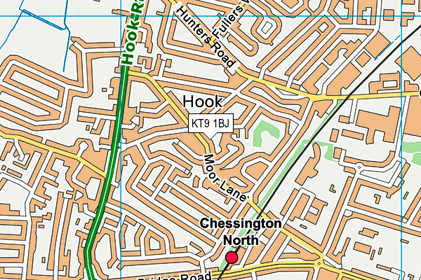 KT9 1BJ map - OS VectorMap District (Ordnance Survey)